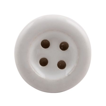 White Ceramic Button Wine Stopper